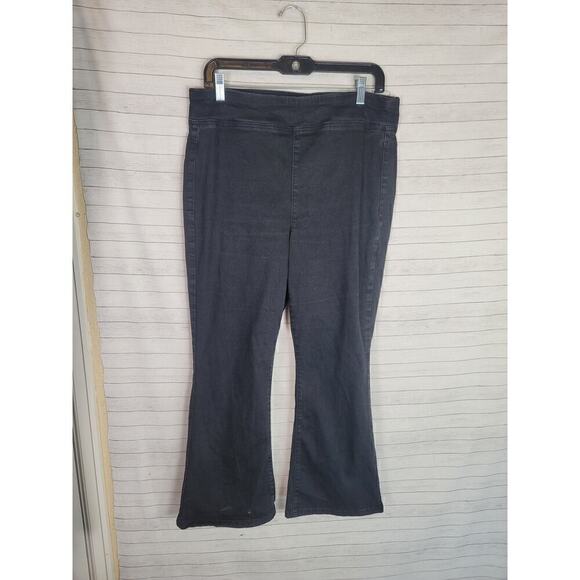 WE THE FREE PULL ON STRAIGHT LEG BLACK RINSE JEANS, SZ LARGE - Picture 2 of 14